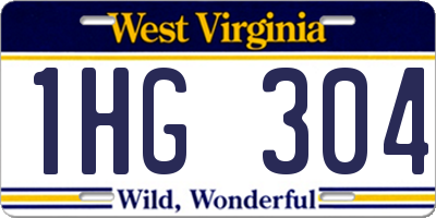 WV license plate 1HG304