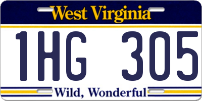 WV license plate 1HG305