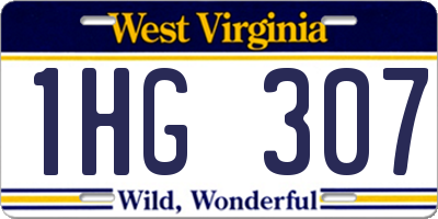 WV license plate 1HG307