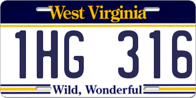 WV license plate 1HG316