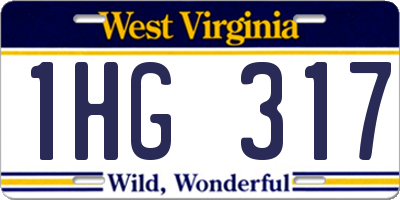 WV license plate 1HG317