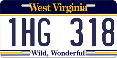 WV license plate 1HG318