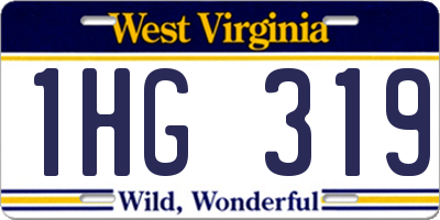 WV license plate 1HG319
