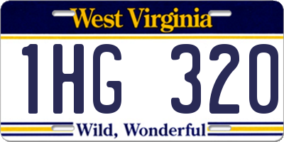WV license plate 1HG320