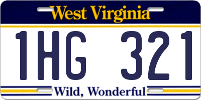 WV license plate 1HG321