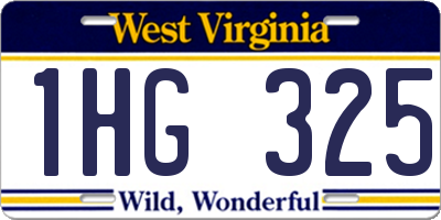 WV license plate 1HG325