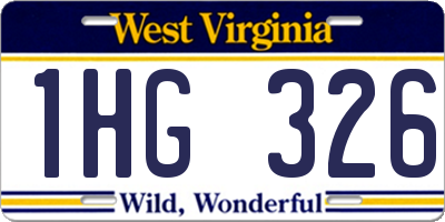 WV license plate 1HG326