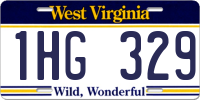 WV license plate 1HG329