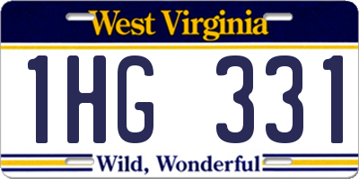 WV license plate 1HG331