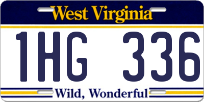 WV license plate 1HG336