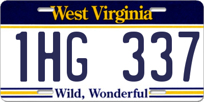 WV license plate 1HG337
