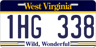 WV license plate 1HG338