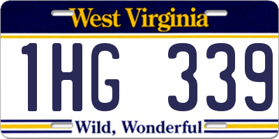 WV license plate 1HG339