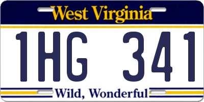 WV license plate 1HG341