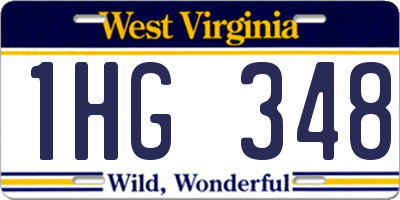 WV license plate 1HG348