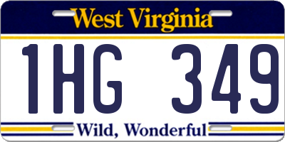 WV license plate 1HG349