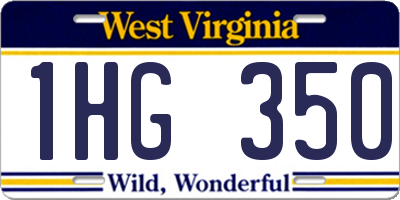 WV license plate 1HG350