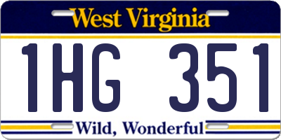 WV license plate 1HG351