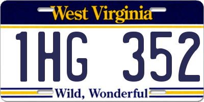 WV license plate 1HG352