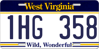 WV license plate 1HG358