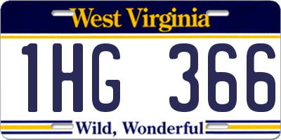 WV license plate 1HG366