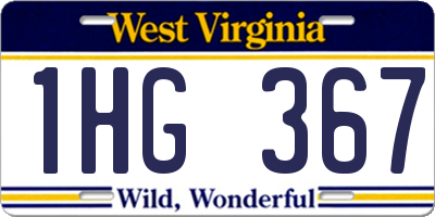 WV license plate 1HG367