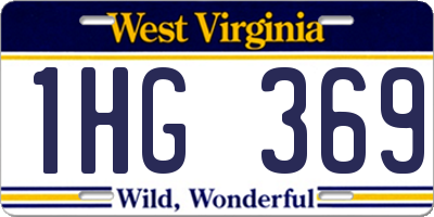 WV license plate 1HG369