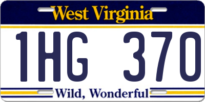 WV license plate 1HG370