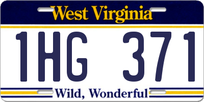 WV license plate 1HG371