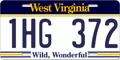 WV license plate 1HG372