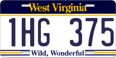 WV license plate 1HG375