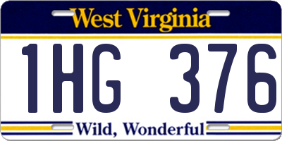 WV license plate 1HG376