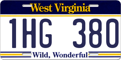 WV license plate 1HG380