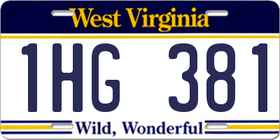 WV license plate 1HG381
