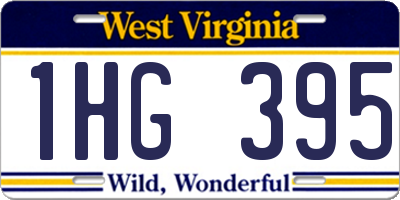 WV license plate 1HG395