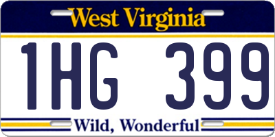 WV license plate 1HG399