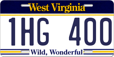 WV license plate 1HG400