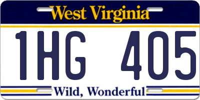 WV license plate 1HG405