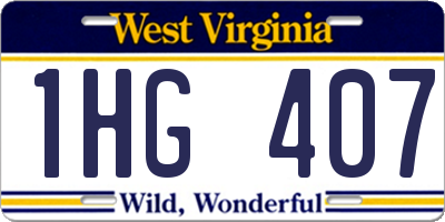 WV license plate 1HG407