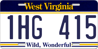 WV license plate 1HG415