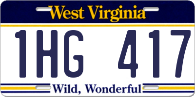 WV license plate 1HG417