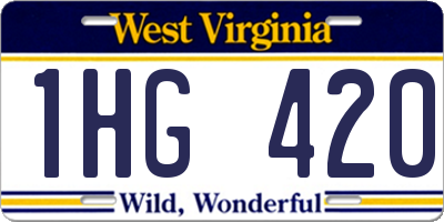 WV license plate 1HG420
