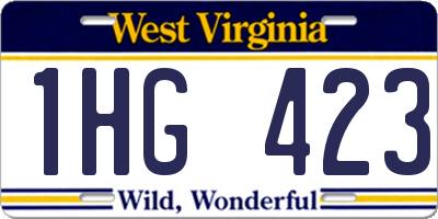 WV license plate 1HG423