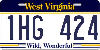 WV license plate 1HG424
