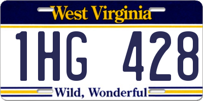 WV license plate 1HG428