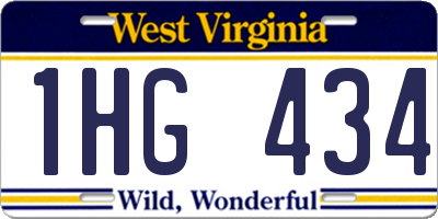 WV license plate 1HG434