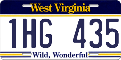 WV license plate 1HG435