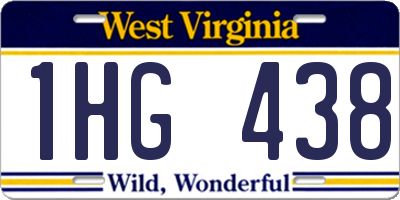 WV license plate 1HG438