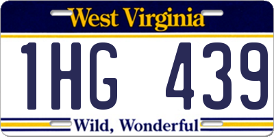 WV license plate 1HG439