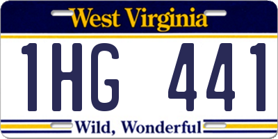 WV license plate 1HG441